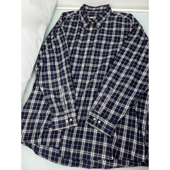 Burberry Other - Burberry London Men Shirt Button Up Long Sleeve Blue Plaid 4XT 4XLT Big & Tall